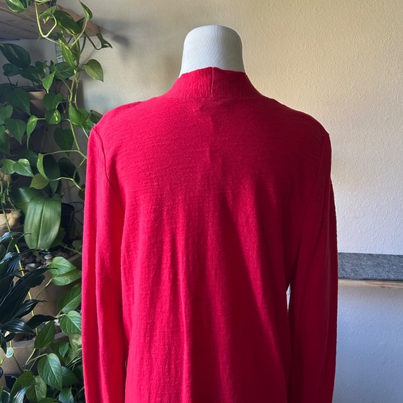 New Loft Raspberry 100% Cotton Open Front Cardigan size L - Picture 8 of 12
